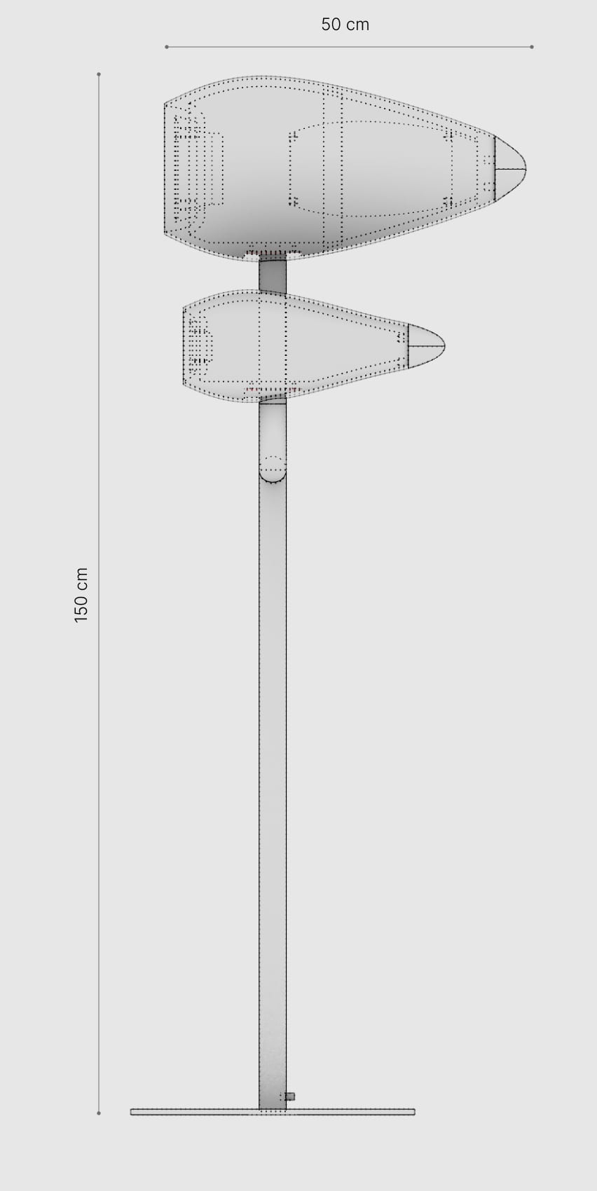 TURBINE speaker — front elevation technical drawing